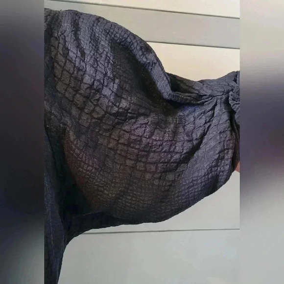 REBECCA TAYLOR Alligator Embossed 100% Silk Tunic Mini Dress Sz 4 - Picture 8 of 9